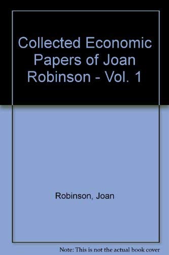 Beispielbild fr Collected Economic Papers of Joan Robinson zum Verkauf von Better World Books