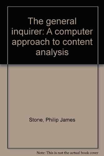 9780262190305: General Inquirer: Computer Approach to Content Analysis
