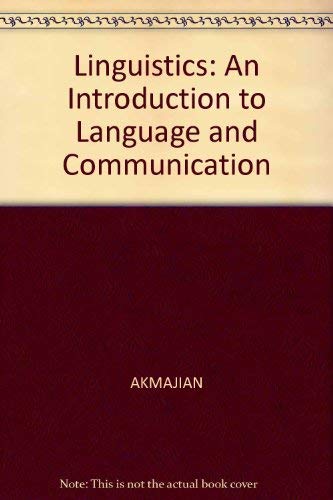 Stock image for Linguistics, 2nd Edition: An Introduction to Language and Communication for sale by Wonder Book