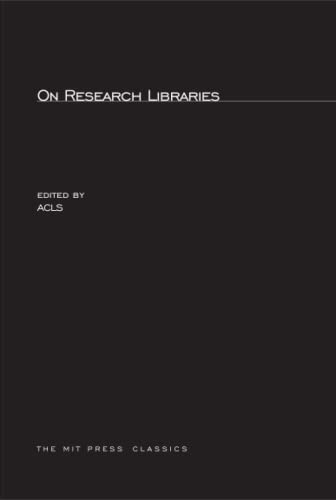 9780262511384: On Research Libraries (The MIT Press)