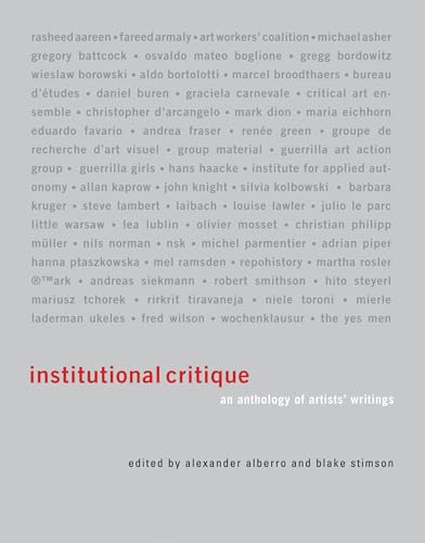 Beispielbild fr Institutional Critique: An Anthology of Artists' Writings zum Verkauf von ThriftBooks-Dallas