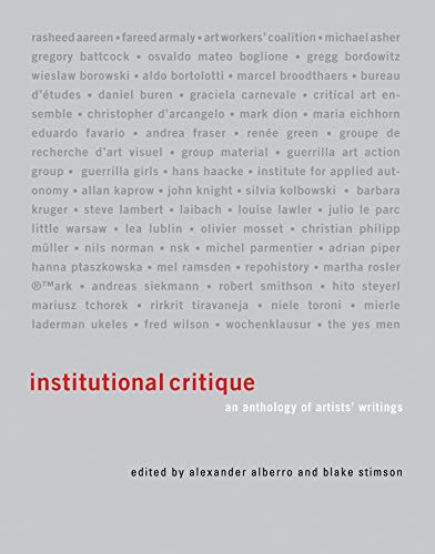 9780262516648: Institutional Critique: An Anthology of Artists' Writings