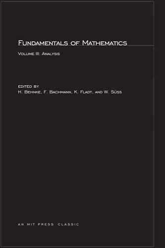 Beispielbild fr Fundamentals of Mathematics, Vol. 3: Analysis (Volume 3) zum Verkauf von Wonder Book
