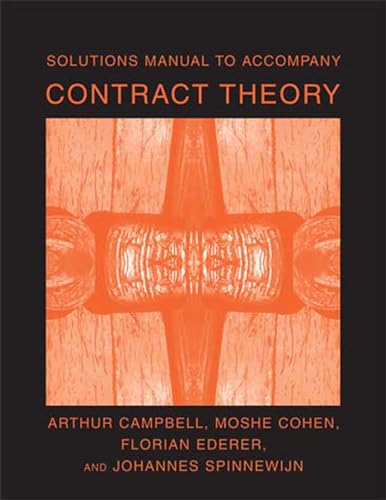 Imagen de archivo de Solutions Manual to Accompany Contract Theory (Mit Press) a la venta por Bellwetherbooks