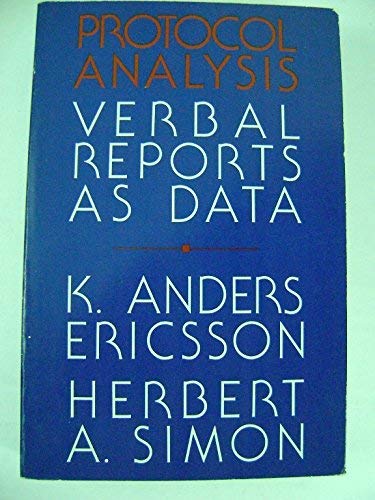 9780262550123: Protocol Analysis: Verbal Reports as Data (Bradford Books)