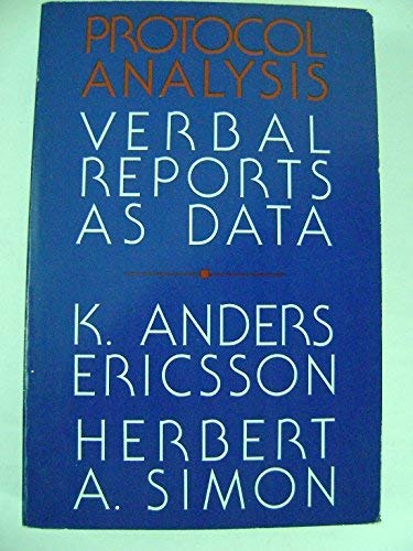 9780262550123: Protocol Analysis: Verbal Reports As Data