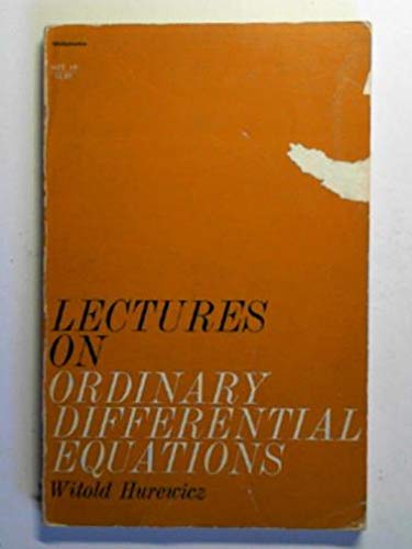 Beispielbild fr Lectures on Ordinary Differential Equations zum Verkauf von ThriftBooks-Dallas