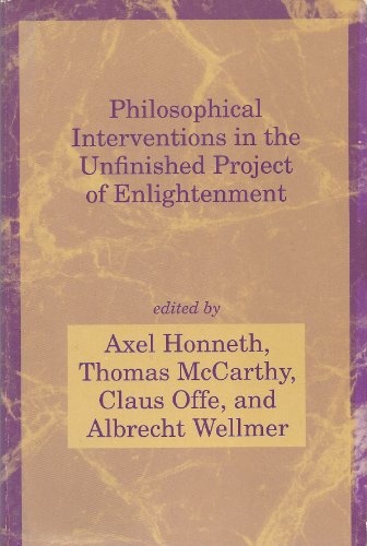 Beispielbild fr Philosophical Interventions in the Unfinished Project of Enlightenment (Studies in Contemporary German Social Thought) zum Verkauf von Books From California