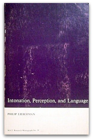 Stock image for Intonation, Perception, and Language for sale by Better World Books