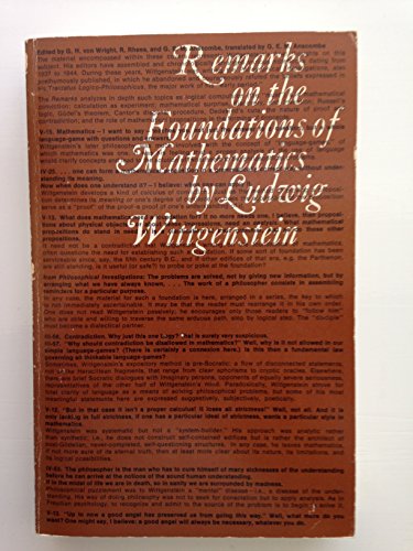 Remarks on the Foundations of Mathematics.; Edited by G. H. von Wright, R. Rhees et al. Translate...