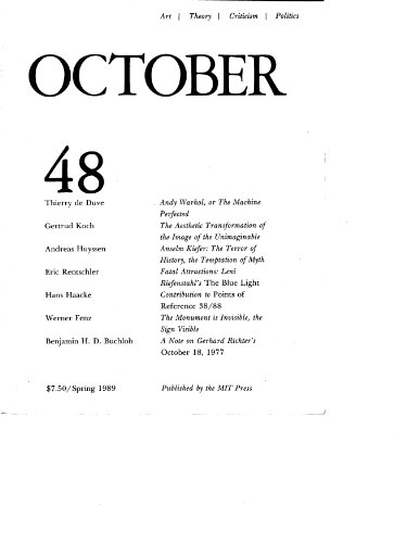 9780262751988: October 48 (Art, Theory, Critcism, Politics, Spring 1989)