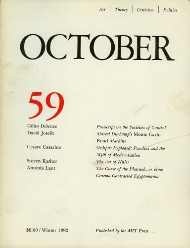 Beispielbild fr October 59: Winter 1992 zum Verkauf von austin books and more