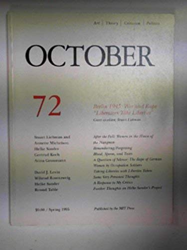 October 71, Spring 1995 (9780262752220) by LIEBMAN, Stuart & Others / KRAUSS, Rosalind & Others (eds)