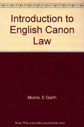 Stock image for Moore's Introduction to English Canon Law for sale by Better World Books Ltd