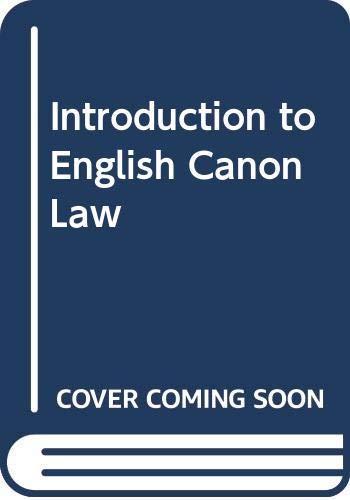 9780264672724: Introduction to English Canon Law