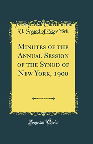 Stock image for Minutes of the Annual Session of the Synod of New York, 1900 Classic Reprint for sale by PBShop.store US