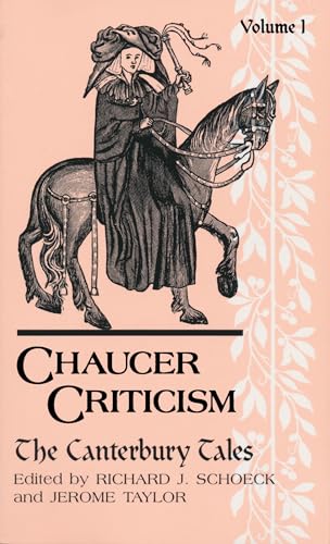9780268000363: Chaucer Criticism, Volume 1: The Canterbury Tales