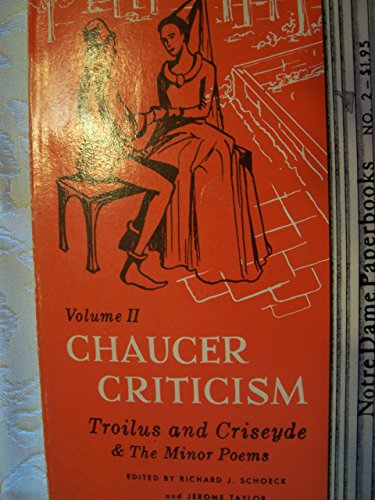 Stock image for Chaucer Criticism: "Troilus and Criseyde" and the Minor Poems for sale by Bahamut Media