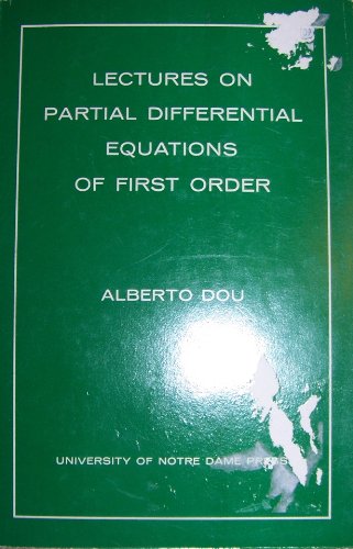 Imagen de archivo de Lectures on Partial Differential Equations of First Order a la venta por Book Booth