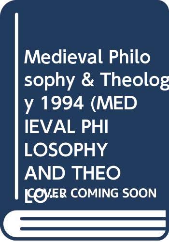 9780268014124: Medieval Philosophy & Theology 1994