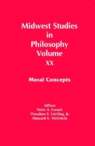 Imagen de archivo de Midwest Studies in Philosophy: Moral Concepts a la venta por HPB-Red