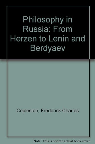 Beispielbild fr Philosophy in Russia : From Herzen to Lenin to Berdyaev zum Verkauf von Better World Books