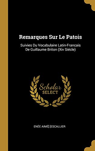 Stock image for Remarques Sur Le Patois: Suivies Du Vocabulaire Latin-Francais De Guillaume Briton (Xiv Sicle) (French Edition) for sale by Lucky's Textbooks