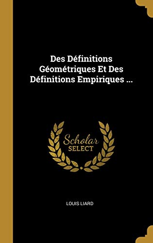 9780270752816: Des Dfinitions Gomtriques Et Des Dfinitions Empiriques ... (French Edition)