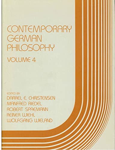 Stock image for Contemporary German Philosophy.; Volume 4, 1984 for sale by J. HOOD, BOOKSELLERS,    ABAA/ILAB