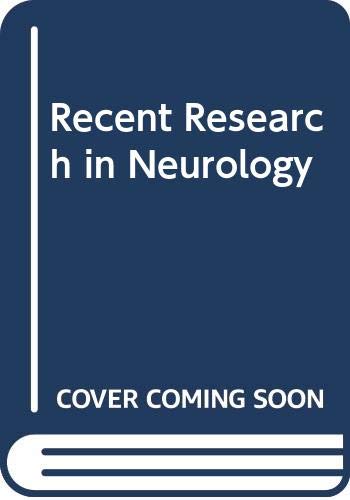 Stock image for Recent Research in Neurology for sale by Zubal-Books, Since 1961