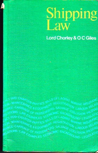 Shipping Law (9780273009566) by Robert Samuel Theodore Chorley