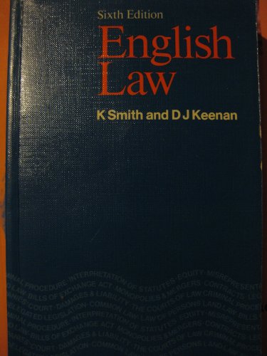 Beispielbild fr English Law zum Verkauf von AwesomeBooks