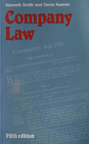 Imagen de archivo de COMPANY LAW FIFTH EDITION. a la venta por Cambridge Rare Books