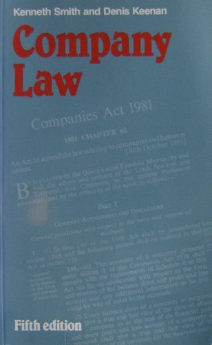 Company law (9780273019534) by Smith, Kenneth