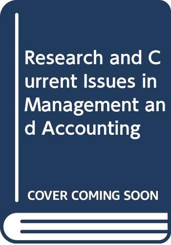 Stock image for Research and current issues in management accounting for sale by Phatpocket Limited