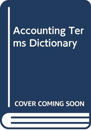 Beispielbild fr Accounting Terms Dictionary zum Verkauf von AwesomeBooks