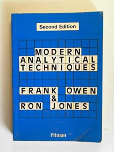 Stock image for Modern Analytical Techniques Owen, Frank and Jones, Ron for sale by Librisline