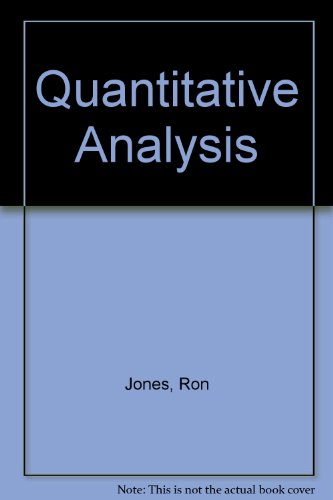 Quantitative Analysis (9780273029984) by Jones, Ron