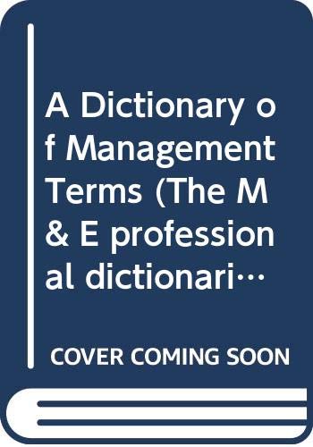 9780273032816: Dictionary Of Management Terms