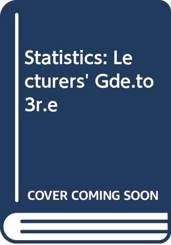 Statistics: Lecturers' Gde.to 3r.e (9780273032830) by Frank Owen; Ron Jones