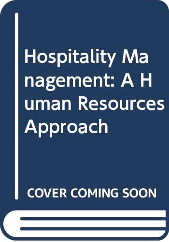 Imagen de archivo de Hospitality Management a la venta por Anybook.com