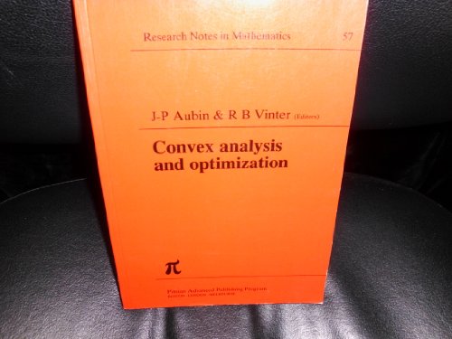 Imagen de archivo de Convex Analysis and Optimization (Chapman & Hall/CRC Research Notes in Mathematics Series) a la venta por Hay-on-Wye Booksellers