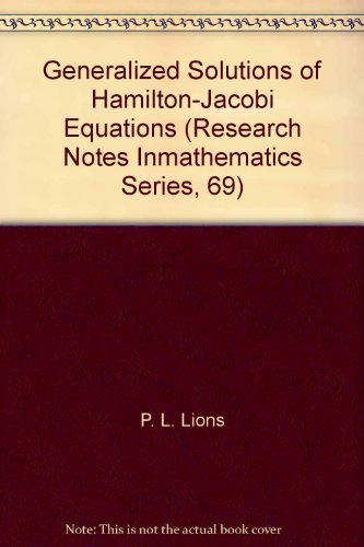 9780273085560: Generalized Solutions of Hamilton-Jacobi Equations (Research Notes Inmathematics Series, 69)