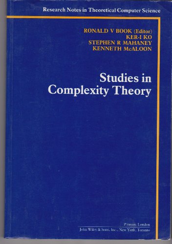 9780273087557: Studies in Complexity Theory (Research notes in theoretical computer science)
