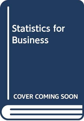 Imagen de archivo de Statistics for Business a la venta por Hay-on-Wye Booksellers