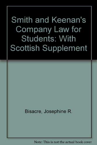 Imagen de archivo de Smith and Keenans Company Law for Students: With Scottish Supplement a la venta por Brit Books