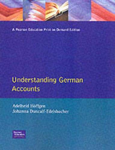 Imagen de archivo de Understanding German Accounts a la venta por PsychoBabel & Skoob Books