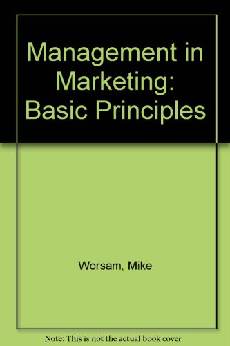 Imagen de archivo de Marketing in Management: Basic Principles a la venta por Anybook.com