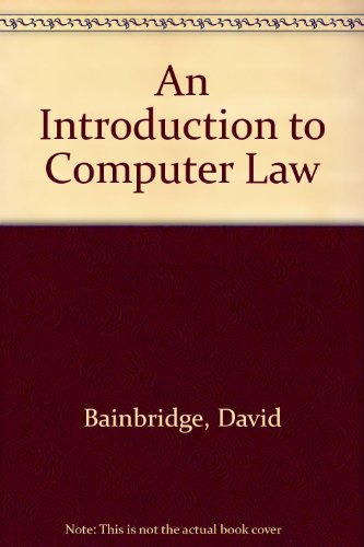 Beispielbild fr Introduction To Computer Law zum Verkauf von WorldofBooks
