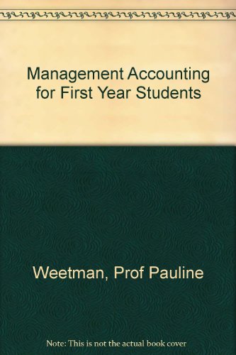 Management Accounting for First Year Students (9780273623625) by Weetman, Pauline